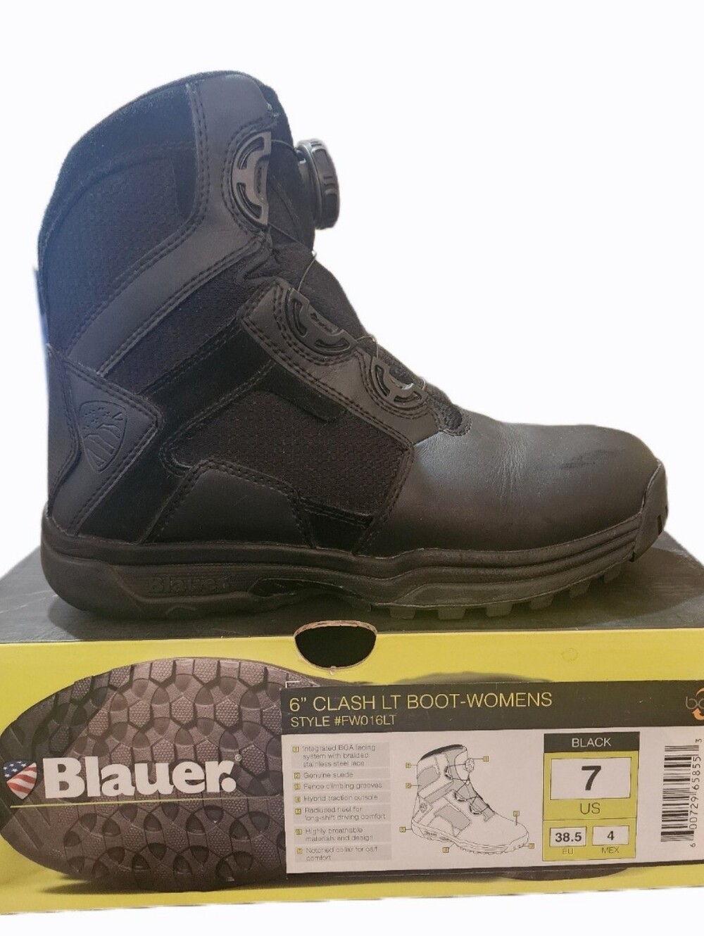 Womens 6" Clash LT Boot Black Suede BOA Fit System Size 7 US